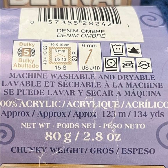 Bernat Softee Chunky Yarn in Denim Ombré, 6 Skeins - Picture 4 of 4